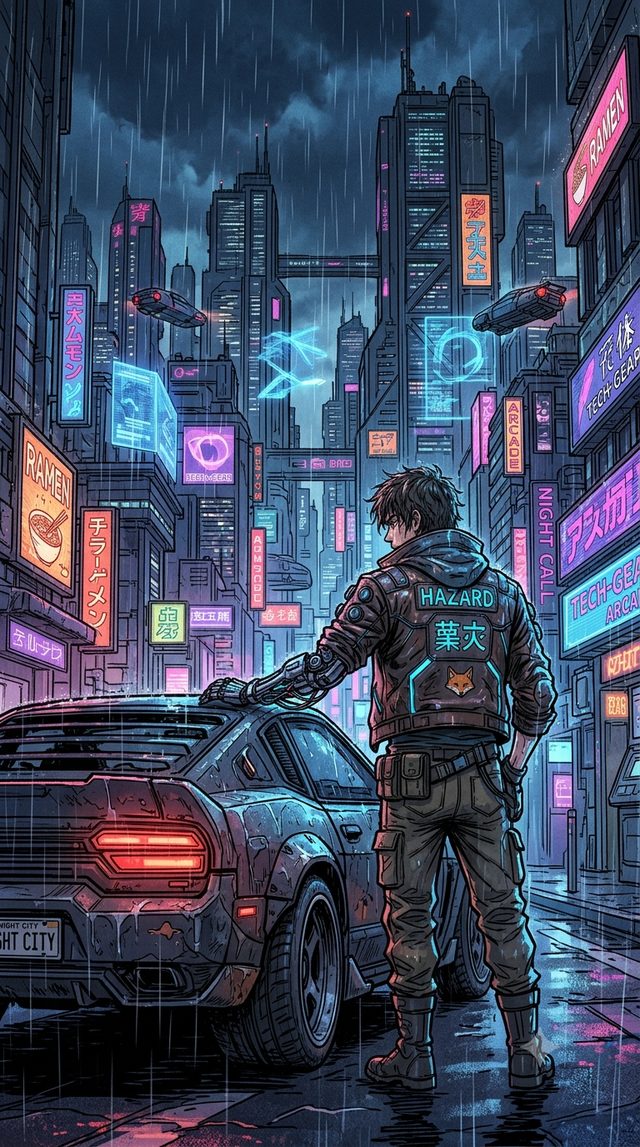 Cyberpunk setting for an AI text RPG — neon city, implants, and corporate intrigue